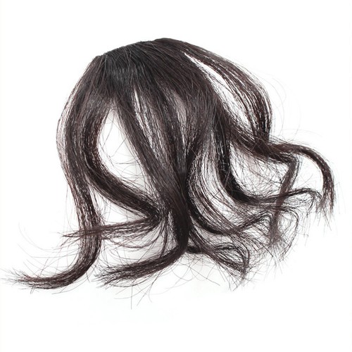 100% Human Hair Topper Toupee French Bangs Curly Yaki Clip Hairpiece Wigs Women