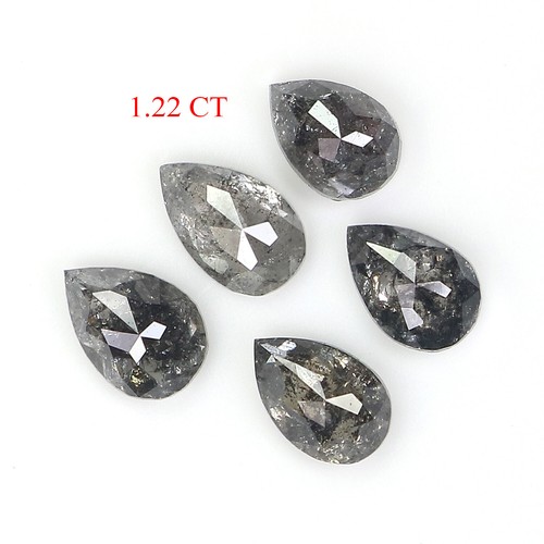 Diamante natural suelto en forma de pera de 1,22 quilates 4,70 mm diamante de sal y pimienta QL752 - Imagen 2 de 8