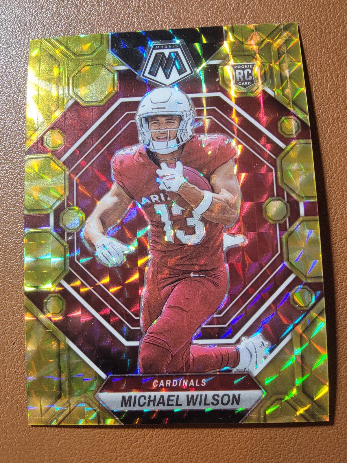 2023 Mosaic - Rookies Michael Wilson #350 Reactive Yellow Mosaic Prizm (RC)