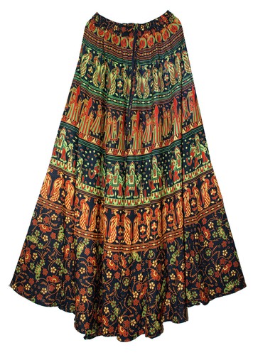 Vintage Inspired Indian Maxi Skirt Perfect for Your Bohemian Style - Picture 11 of 19