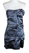 Speechless Strapless Dress Satin Bow Front Formal Party Cocktail Gray Size 7