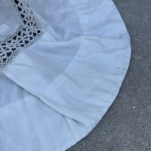 Antique Edwardian White Linen Tea Dress Hand Embroidered Lace Bridal Vintage - Picture 24 of 24
