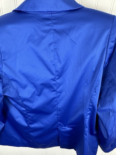 Denim 24/7 Women's Royal Blue Blazer with Satin Finish Polyster Spandex Sz 12W - Picture 10 of 12