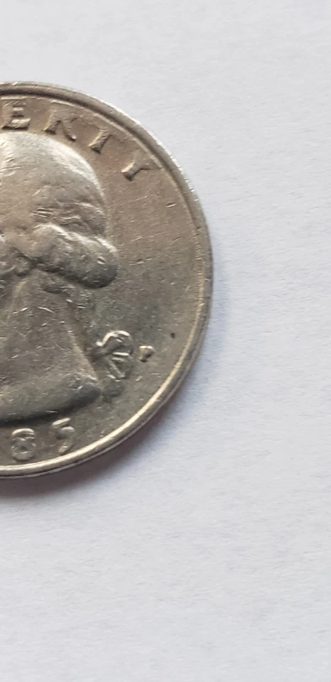 1985 P Quarter Errors - In God We Trust, Liberty, Light Strike,  filled P - Image 3 of 4