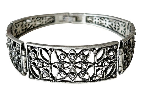 Heavy Vintage Marcasite 7 Bracelet In Sterling Silver Art Deco Style