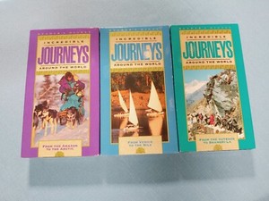 Used "Incredible Journeys Around the World" Box Set of 3 VHS Tapes 1996