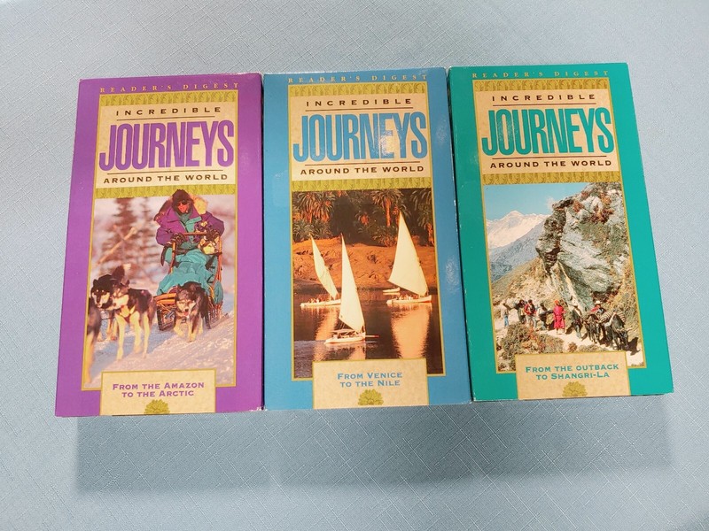 Used "Incredible Journeys Around the World" Box Set of 3 VHS Tapes 1996