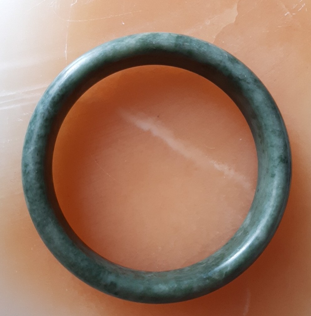 2 Braclets Bangles Spinach Green Stone Burmese Ja… - image 16