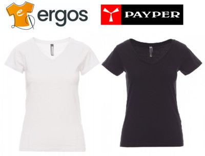 PAYPER T-Shirt FENCER V-Neck Wide Half Short Sleeve Women Cotton Jersey