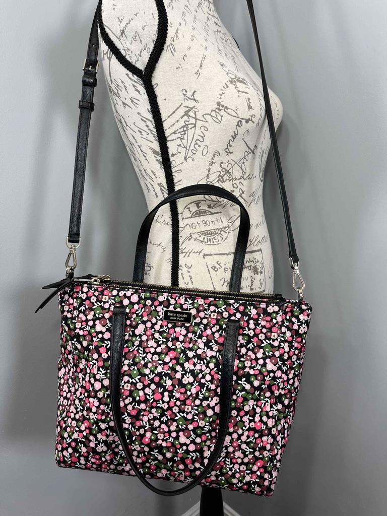 KATE SPADE NY Dawn Park Avenue Floral Nylon Shoulder Bag #WKR00020