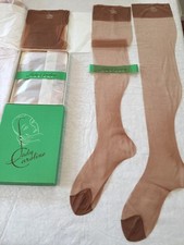 6 New Pair Boxed Lady Caroline Vintage Nylon Stockings Beigetone 9 1/2