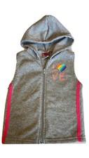 Toddler Girls Diva Hooded Zipper Sleeveless Gray Vest Size 3T