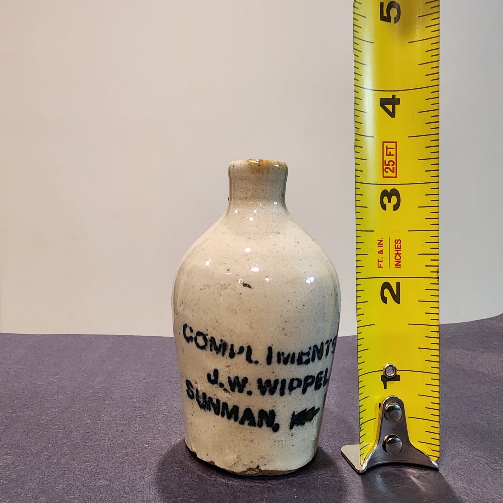 Antique J.W Whipple Sunman Indiana Advertising Mini Stoneware Jug eBay