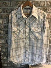 Vintage CAREER CLUB Mens Western Disco Snap Up Slim Fit Shirt USA Made Large