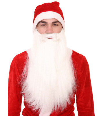 Superlanges Weihnachtsmann Bart und Schnurrbart Set, Weihnachtsbart, HX-015A