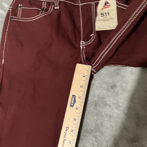 Levis 511 14 Regular Boys Stretch Canvas Pants, Size 27X27 Maroon Brick Red - Picture 6 of 8