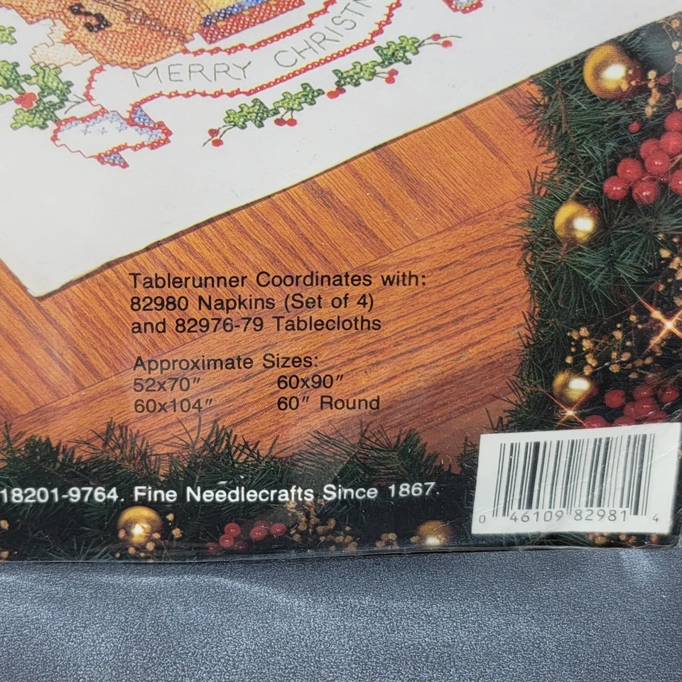 Bucilla Christmas Music Table Runner 82981 Violin Holly Kit Instruments Holiday - Image 3 of 4