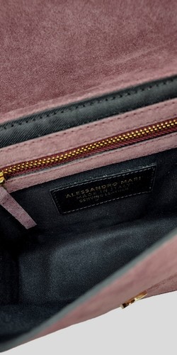 Borsa donna Alessandro Mari nuova con etichetta patta tracolla Chianti pelle scamosciata Made Italy - Foto 20 di 24