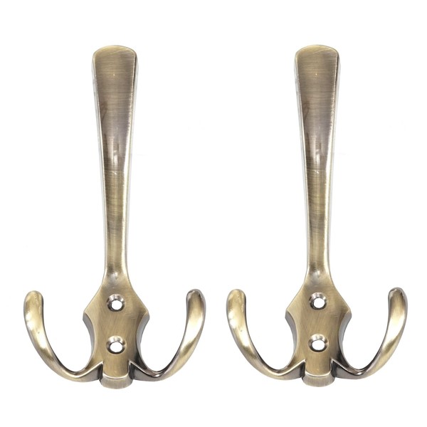 2Er-Set Garderobenhaken MCW-D46, Haken Wandhaken Kleiderhaken, Farbe: Messing-image