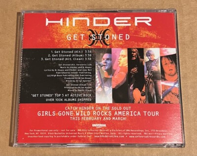 Hinder - Get Stoned RARE promo CD single w/ exclusive alt. version '06
