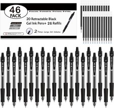 Black Neutral Pens, 46 Count 20 Neutral, 26 Refills Retractable Medium Tip
