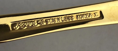 Stanley Roberts PAVILION Gold Electroplate Silverware Flatware 4 Dinner Forks - Picture 3 of 6