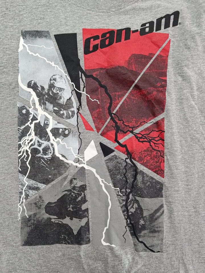 Camisa Can Am Para Hombre Talla 2XL Gris Manga Larga Camiseta Off Road Racing Foto 3 de 4