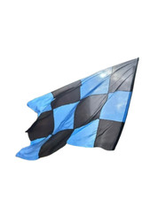 bandiera nero azzurro atalanta , poliestere 2x3m a scacchi cucito d'asta omaggio