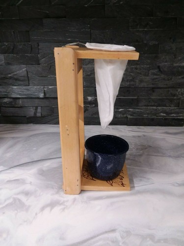 Chorreador; Costa Rican Handmade Foldable Wooden Stand Coffee Maker with Bag - Picture 3 of 10
