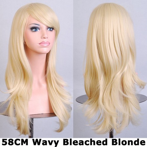Glueless Ombre Long Wavy Full Wig Costume Anime Halloween Full Wigs Purple Pinkz - Picture 27 of 74