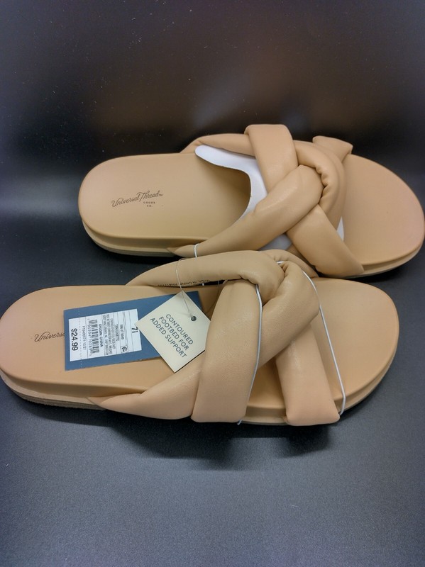 Women's Size 7.5  Cosette Padded Slide Sandals Tan - Universal Thread - SIZE 7.5