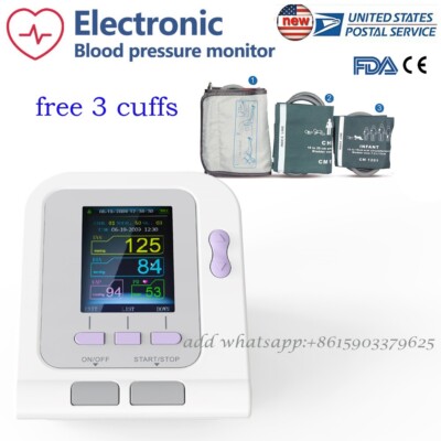 CONTEC08A Digital Blood Pressure Monitor Machine Adult Pediatric Neonate 3 Cuffs