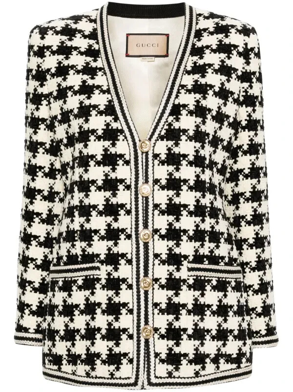 【入手困難】GUCCI グッチ デザインジャケット ハウンドトゥース ブレザー Gucci Houndstooth chenille jacket blazer - BNWT | eBay