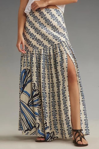 New $178 FOREVER THAT GIRL Basque-waist Maxi Skirt In Blue Women's Large