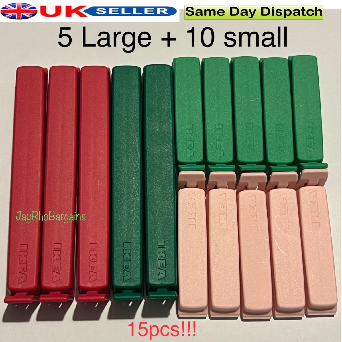 15pcs Ikea Bevara Reusable Food Bag Sealer Clips Bag for Storage