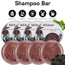 Hair Soap Bar Anti-Grey Natural Polygonum Essence Reverse Hair Darkening Shampoo