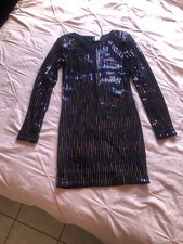 H&M BLACK SEQUINED DRESS DIVIDED New Without Tag