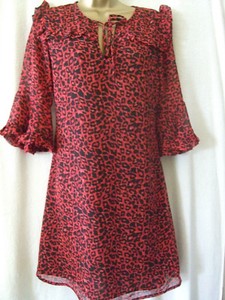 biba red leopard print dress