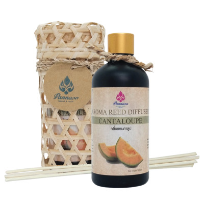 Pannasa Aroma Reed Diffuser Set 3.38 fl oz [Cantaloupe] Lasts 60+ Days