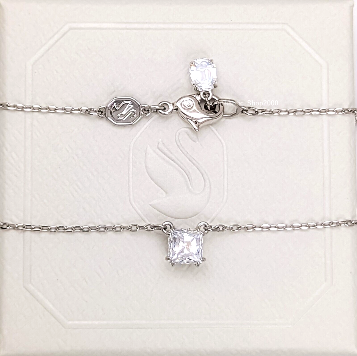 New 100% Authentic SWAROVSKI Rhodium White Stilla Pendant Necklace