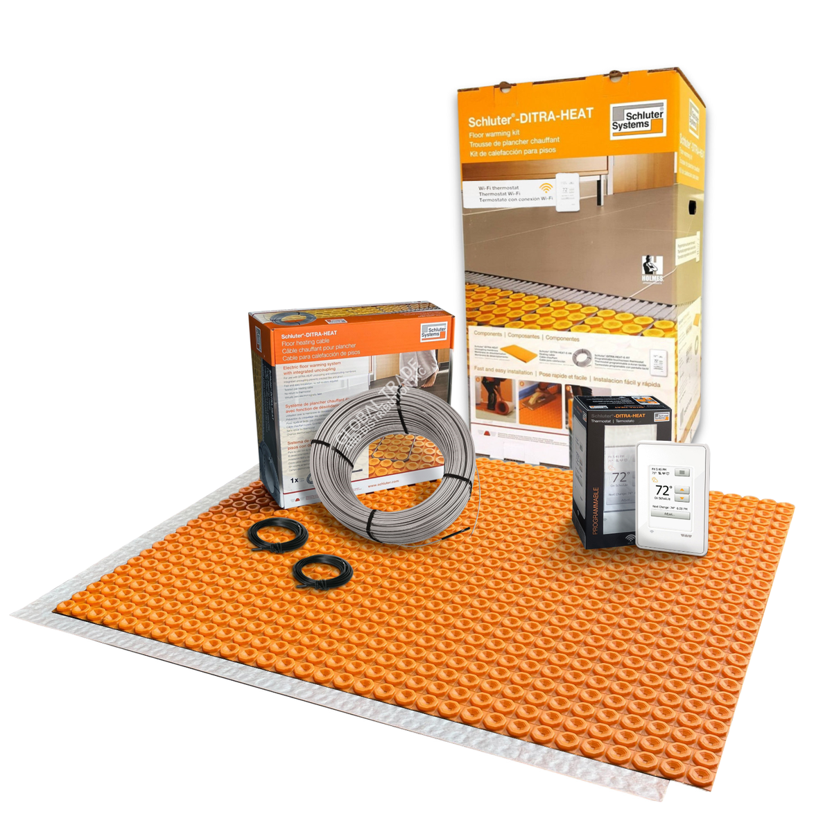 Schluter DITRA DHEKRTW12040 Floor Heat Kit w/ 42 SF Mat, 27 SF