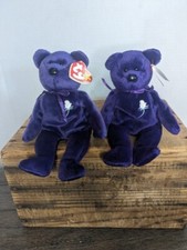 Beanie Babies 2 Princess Diana Bear Toy Perfect Condition, Stored Well 1997