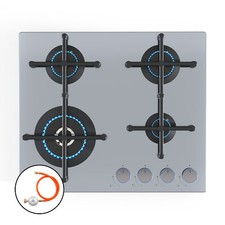 Gas Hob 4 Burner Glass Ceramic Hot Plate Gas Cooker LPG Natural Gas 8500W