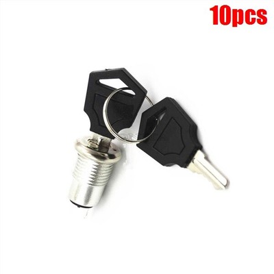 10Pcs Phone Lock Key Lock+Keys Electronic Key Switch S1203 Security Power Loc ye