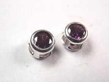 Purple CZ 925 Sterling Silver Stud Earrings very small 4 mm