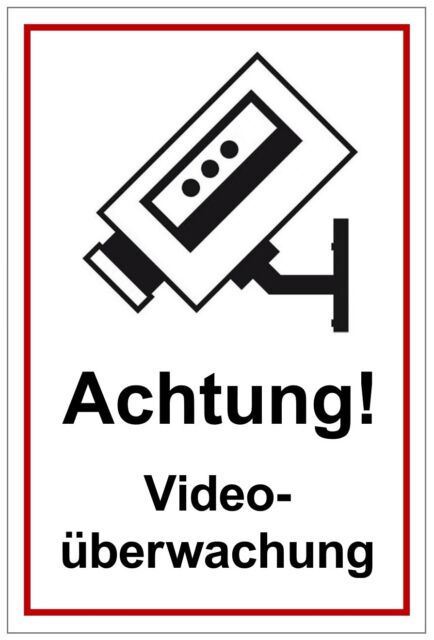 ☆ Schild - Achtung Videoüberwachung 300x200 Kunststoff (Vorsicht)