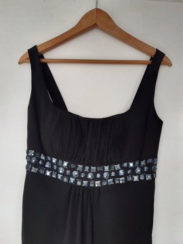 Debut black babydoll dress with beaded detail. size 10 . BRAND NEW WITH TAGS. - Picture 3 of 13