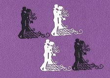 BRIDE and GROOM  3 wedding die cuts scrapbook cards