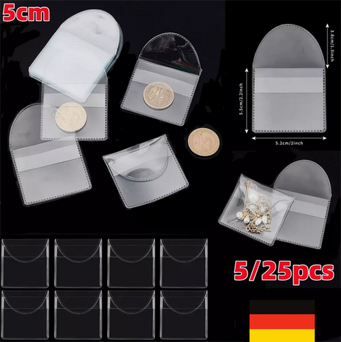 5/25 Stück Pocket Coin Wallets Aufbewahrungsumschläge,2 Zoll Schmuck Pocket UK - Picture 3 of 26