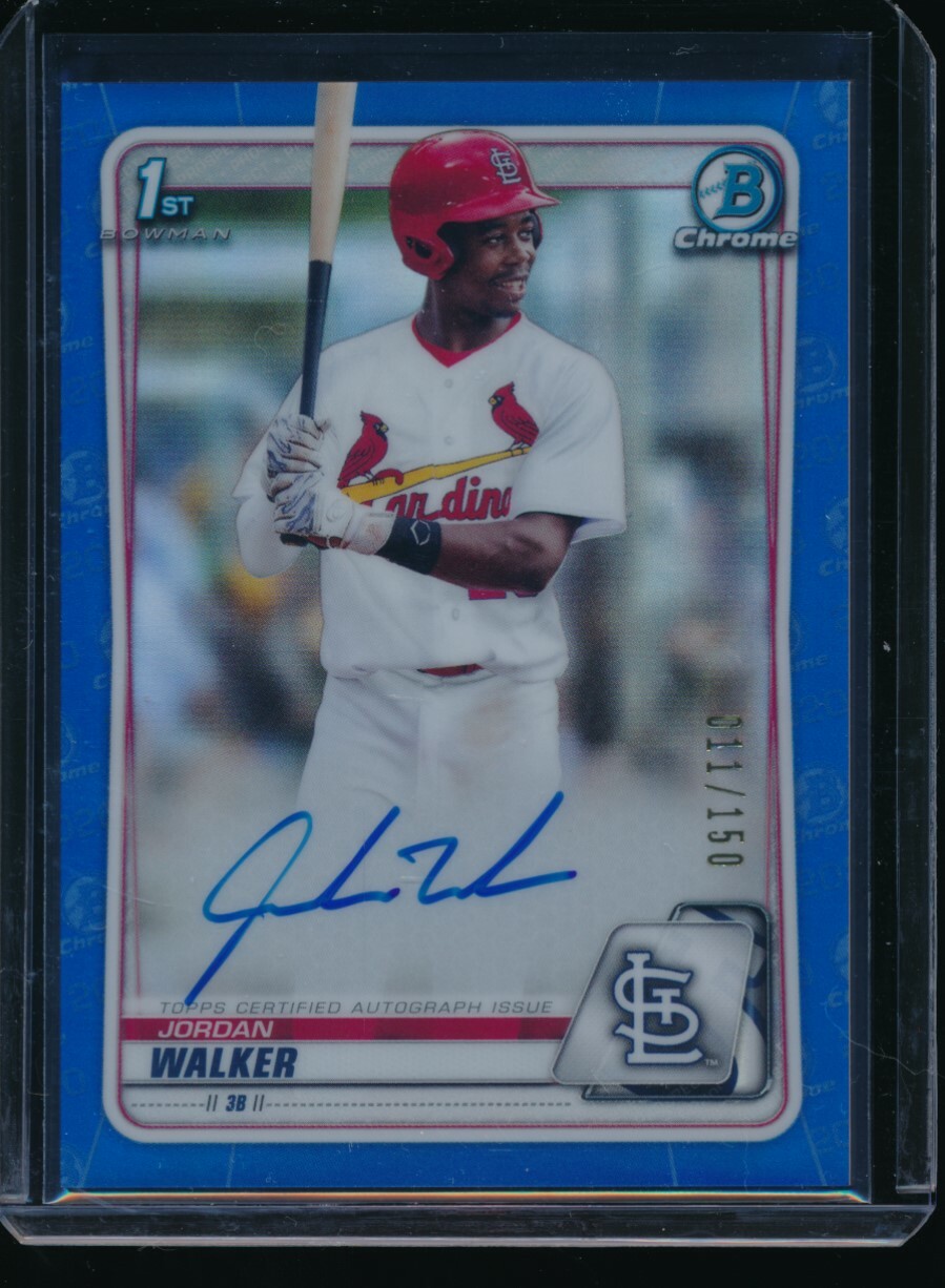 JORDAN WALKER AUTO 1st 2020 Bowman Chrome Draft Autograph BLUE REFRACTOR /150 RC